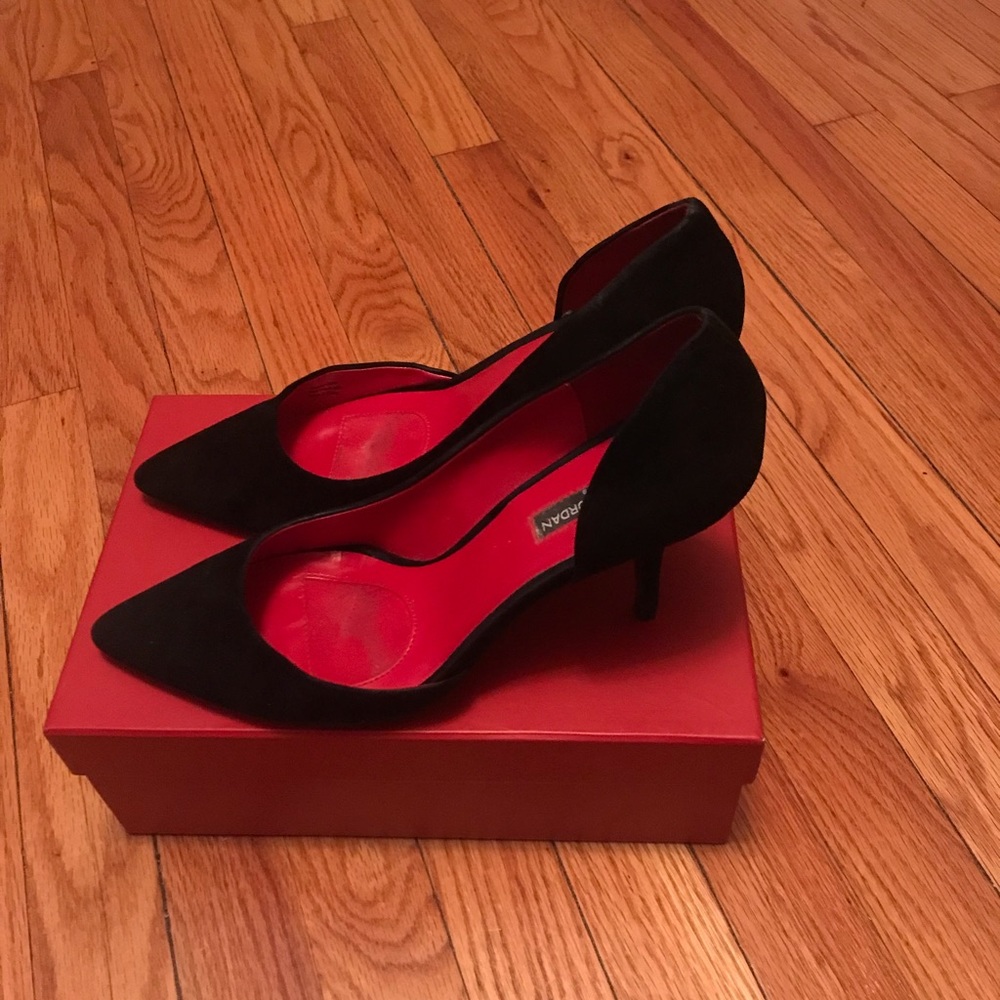 Charles Jourdan Paris womens high heels, black suede, size 10… nice pre-owned!
